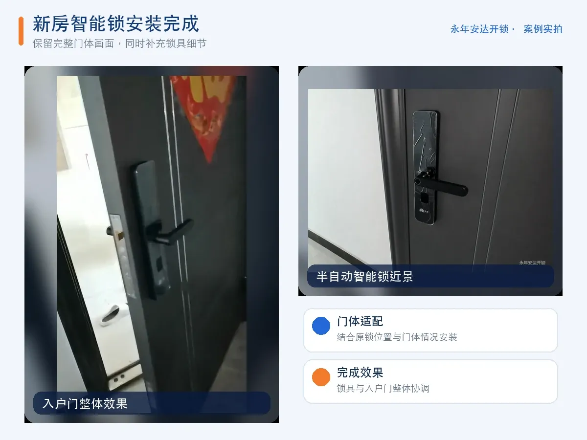 智能锁安装完成后的效果